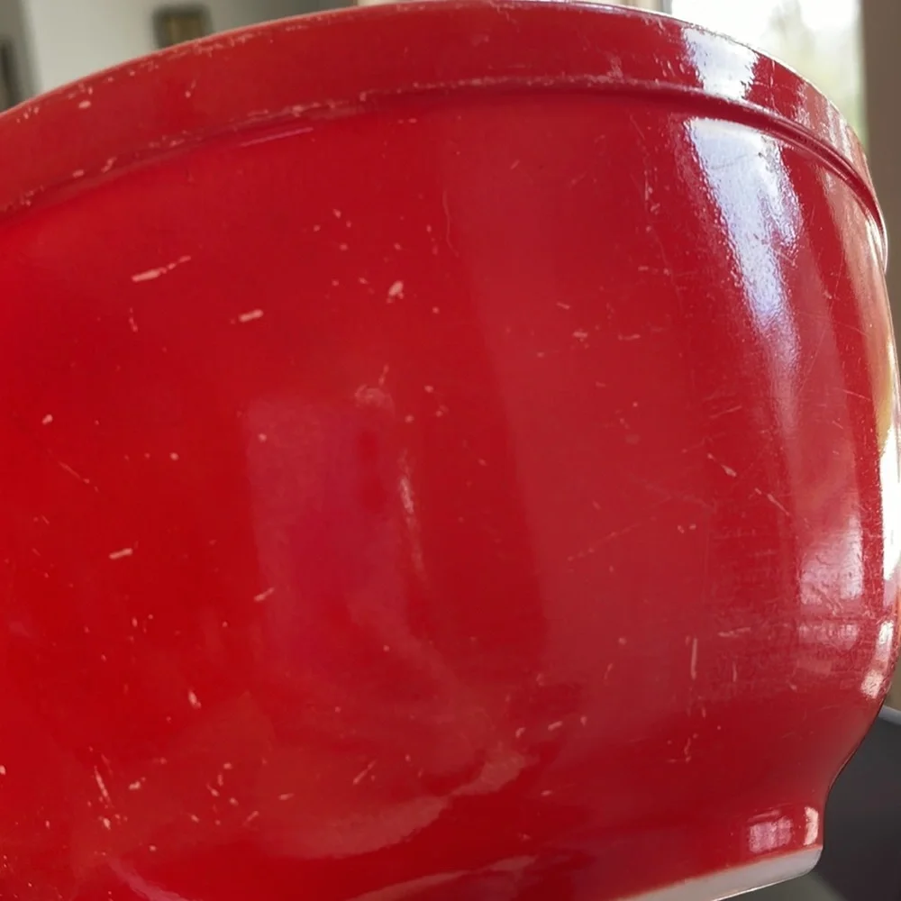 Vintage Pyrex Set 3 Primary Color Nesting Glass Mixing Bowls